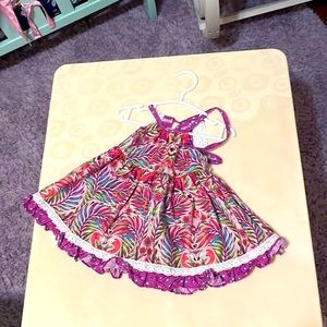 Ric rac & ruffles purple floral dress lace 12 month